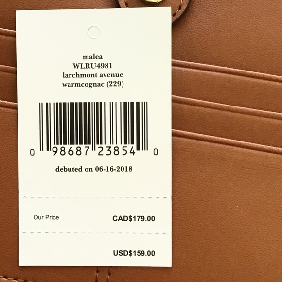 NWT Kate Spade Larchmont Avenue Warm Cognac Wallet - Picture 7 of 7